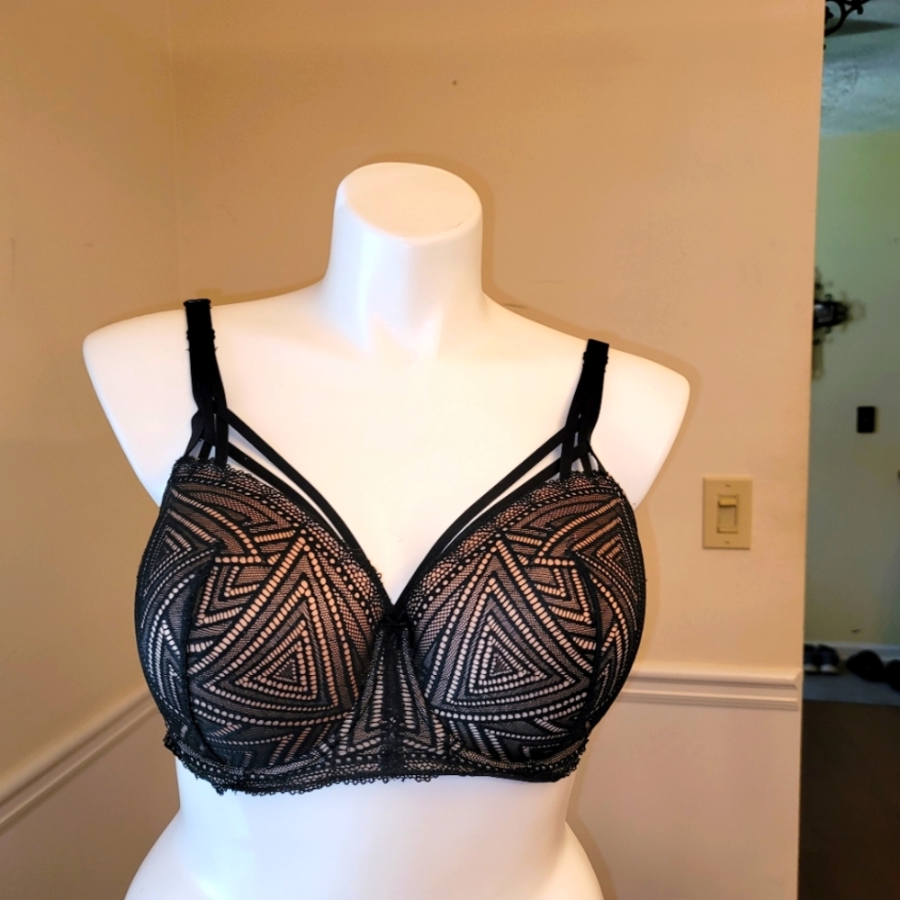Beautiful Bra By Adore Me size 42D in black and tan
